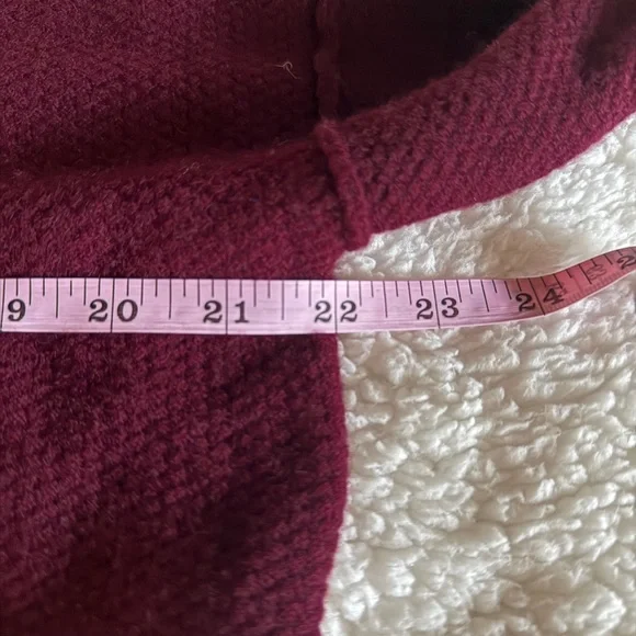 Free People Lila Waffle Knit Cashmere Cardigan Cherry Red Button Large - Picture 5 of 8